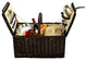 Surrey Picnic Basket For Two, Brown Wicker and Sc Stripe