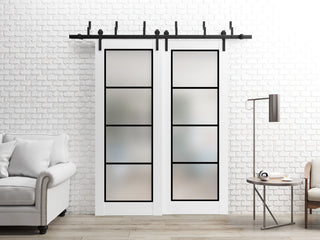 Slab Barn Door Panel 42 x 80 | Planum 2132 White Silk  | Sturdy Finished