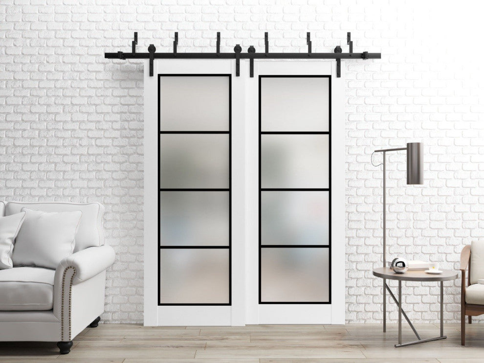 Slab Barn Door Panel 42 x 80 | Planum 2132 White Silk  | Sturdy Finished