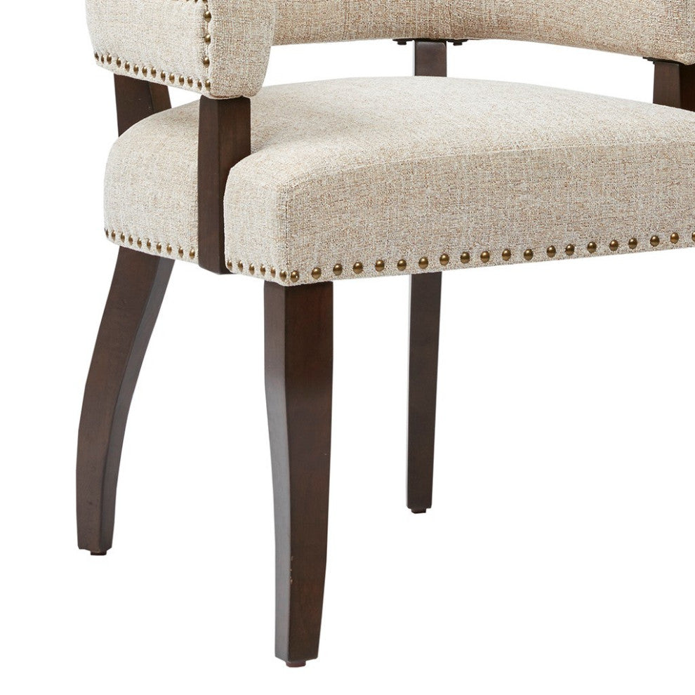 INK+IVY Brooklyn Multi-Hued Armed Dining Chair, Cream