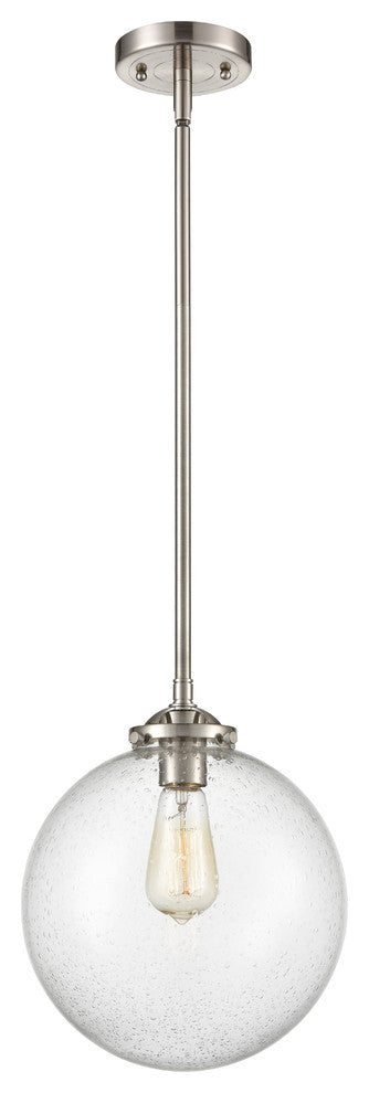 X-Large Beacon 1-Light Mini Pendant, Brushed Satin Nickel, Seedy