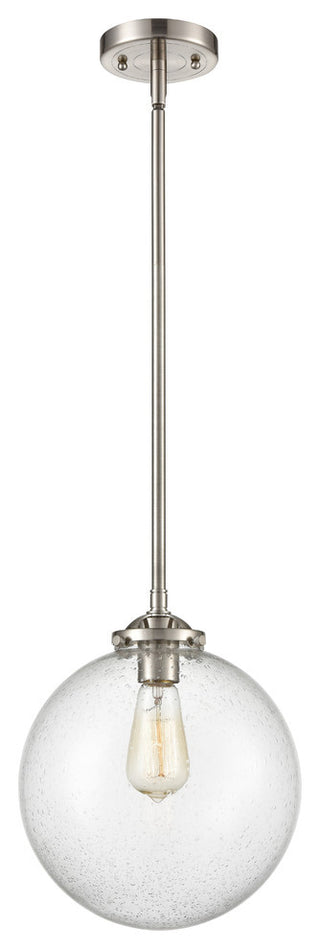 X-Large Beacon 1-Light Mini Pendant, Brushed Satin Nickel, Seedy
