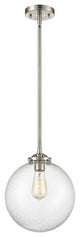 X-Large Beacon 1-Light Mini Pendant, Brushed Satin Nickel, Seedy