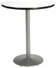 KFI Crisp Linen White 42in Breakroom Table with Round Silver Base