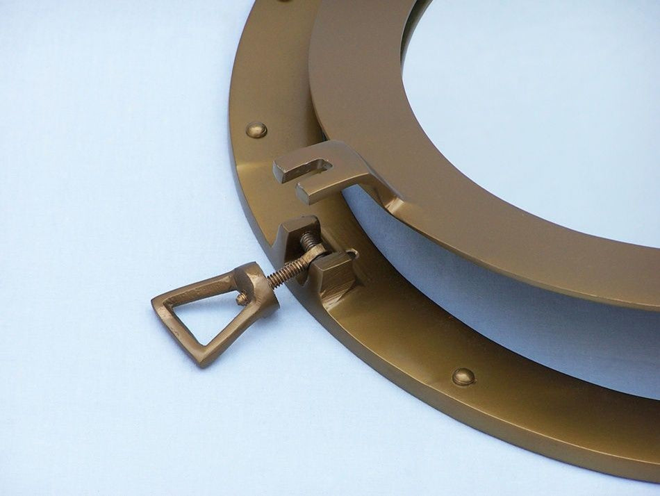 Deluxe Class Antique Brass Porthole Wndow 24'', Porthole Decoration, Nautical