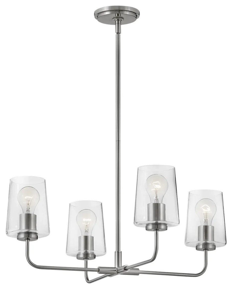 Lark Kline 9.75" Medium Single Tier Chandelier, Brushed Nickel