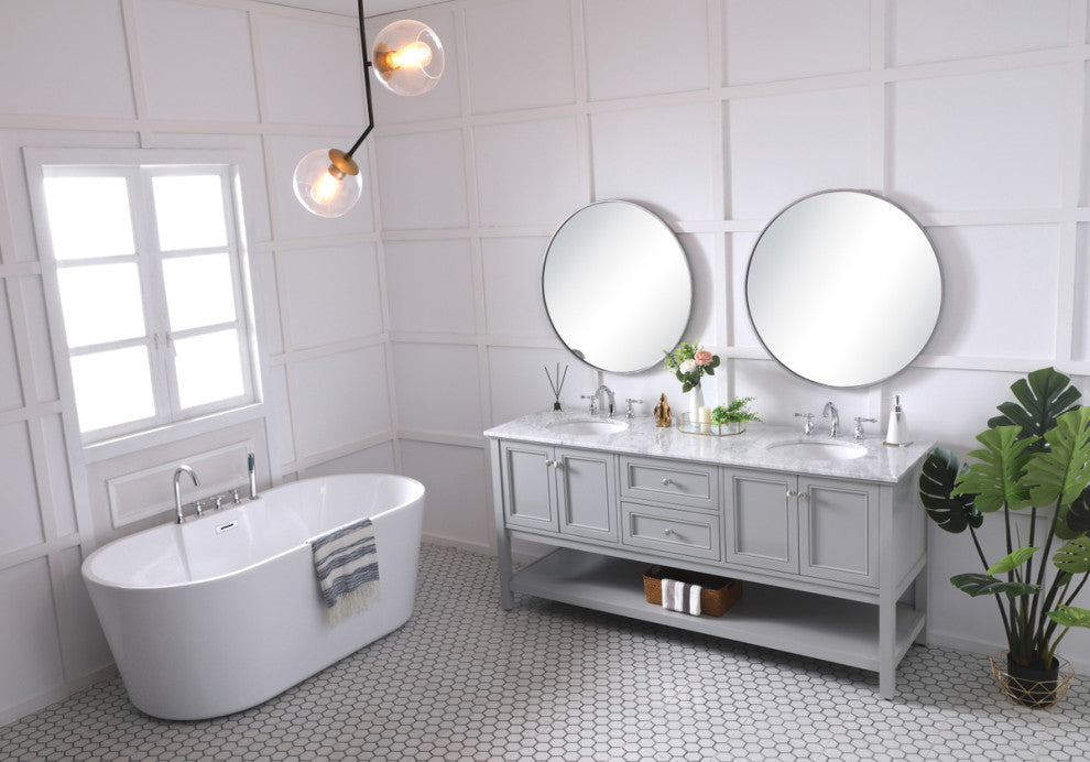 Home Living 72" Double Sink Bathroom Vanity Set, Gray