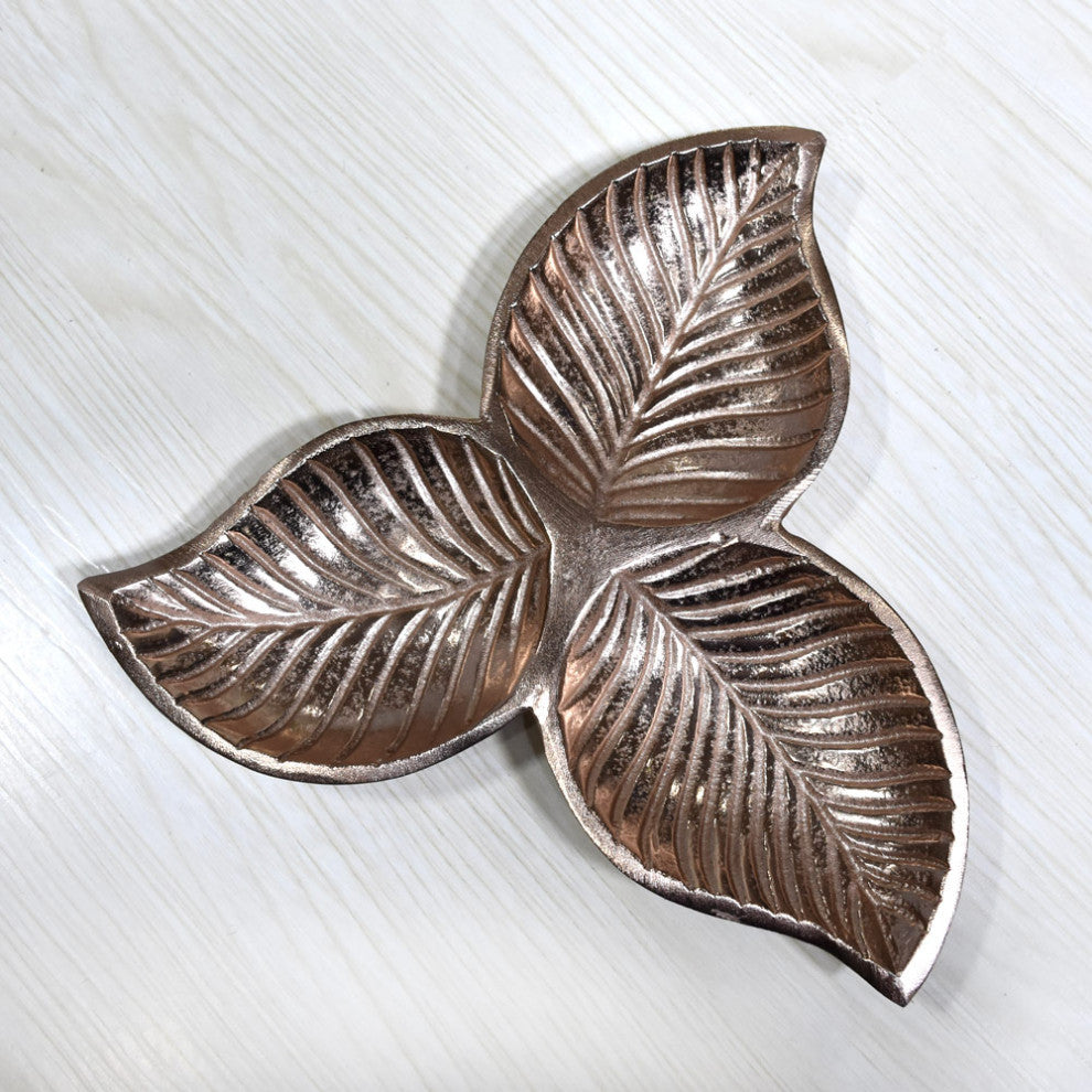 Handmade Decorative Aluminium Tray, Bronze Color Coated