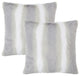 Citraka Faux Fur 2 Piece Pillow Shell Sets, Vapor, 20" X 20"