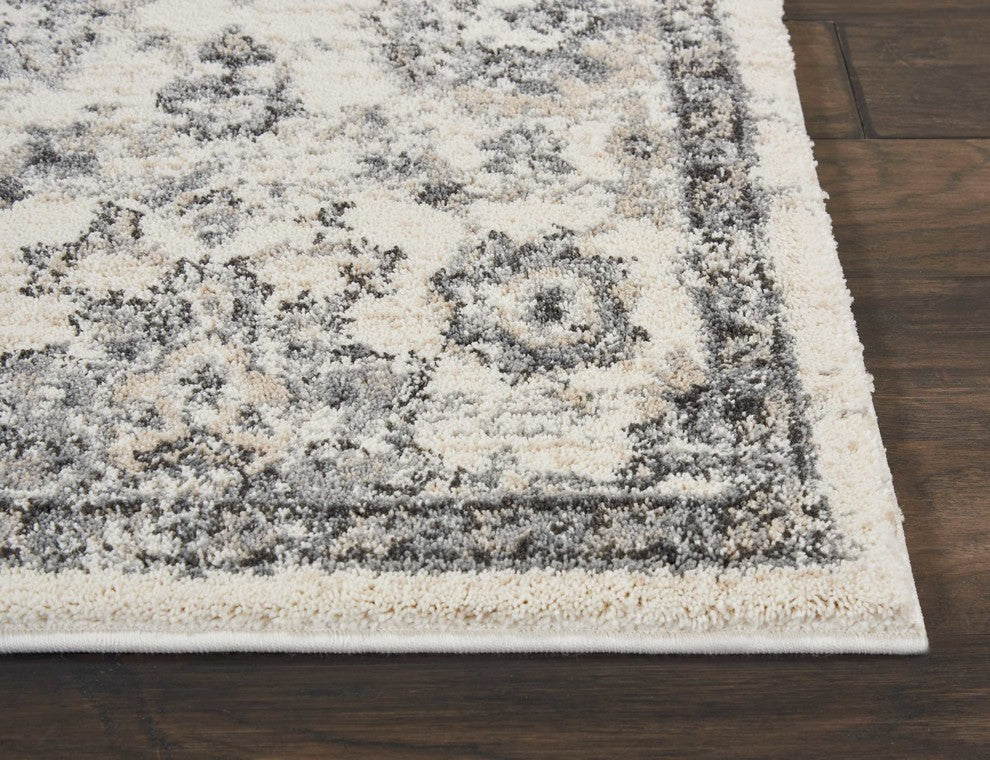 Nourison Fusion Cream/Gray Area Rug, 2'2"x7'6"