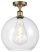 Innovations 516-1C-BB-G122-12 1-Light Semi-Flush Mount, Brushed Brass