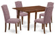 5Pc Dining Set, Rectangle Table, Butterfly Leaf, Four Chairs, Mahogany