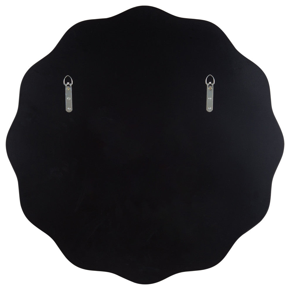 Viona Round Scalloped Mirror, Silver 26" Diameter