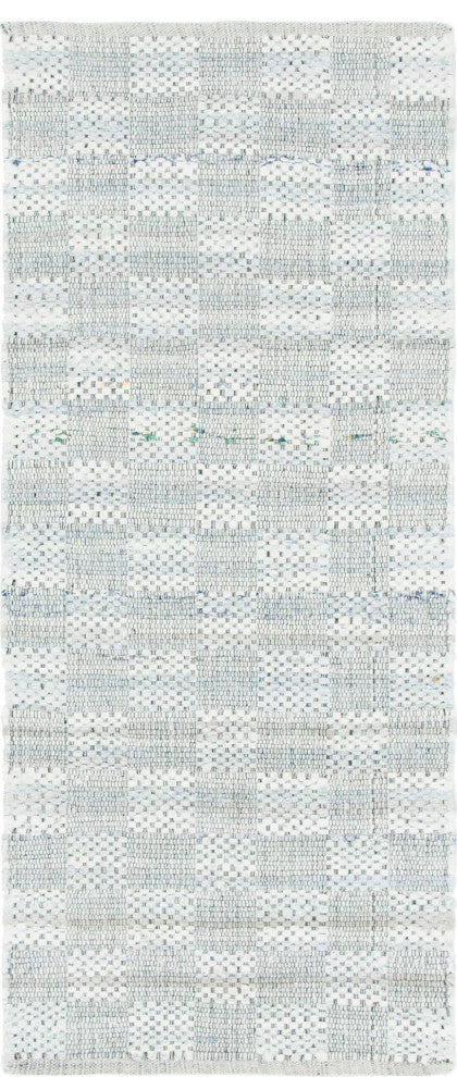 Rug Unique Loom Chindi Cotton Ivory Runner 2' 6 x 6' 0