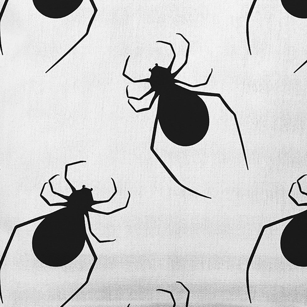 16"x16" Crawling Spiders Decorative Throw Pillow, White