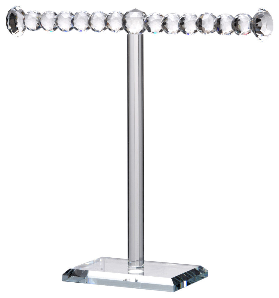 Benzara BM284956 11" Necklace and Jewelry Stand, SImple Design, Crystal Clear