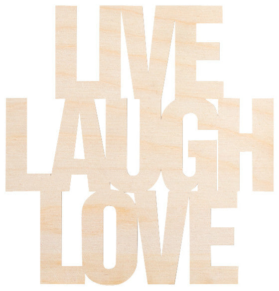 Live Laugh Love Wood Sign, 18"x19"