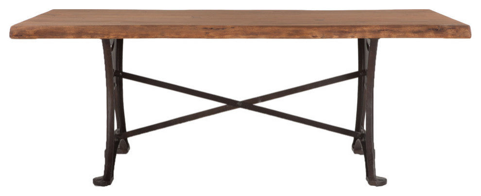 Blayne 80-Inch Live Edge Dining Table with Antique Zinc Base