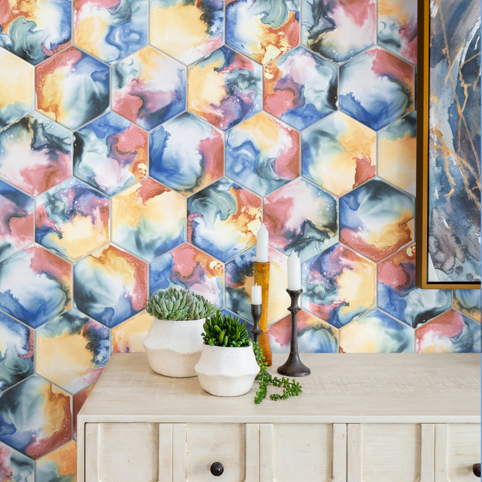 Raktion Hex Decor Porcelain Floor and Wall Tile