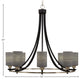 Paramount 8-Light Chandelier, Matte Black & Brushed Nickel, 4" Gray Matrix