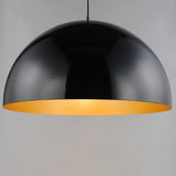 ET2 E24906 Hemisphere 31"W LED Pendant - Gloss Black / Gold