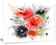 Red Black Abstract Floral Design, Extra Large Floral Wall Art, 40"x30"