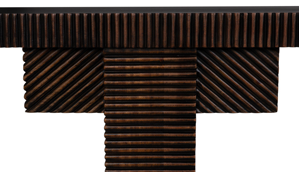 Noir Furniture Nabu Console With Light Brown Trim