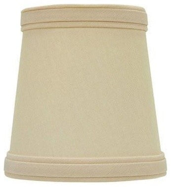 Beige Silk 4" English Barrel Clip-on Chandelier Lampshades, Set of 6