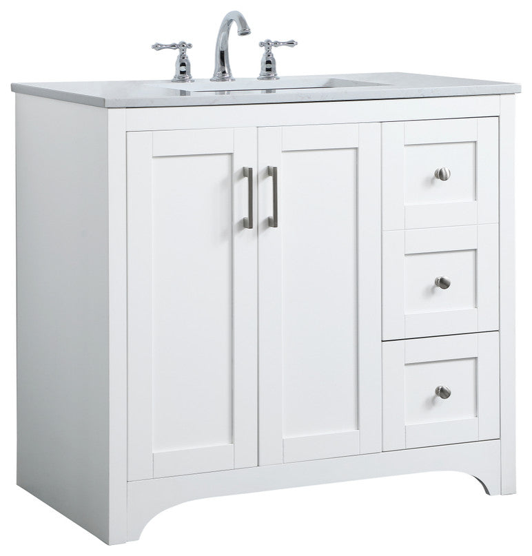 36" Single Bathroom Vanity, White