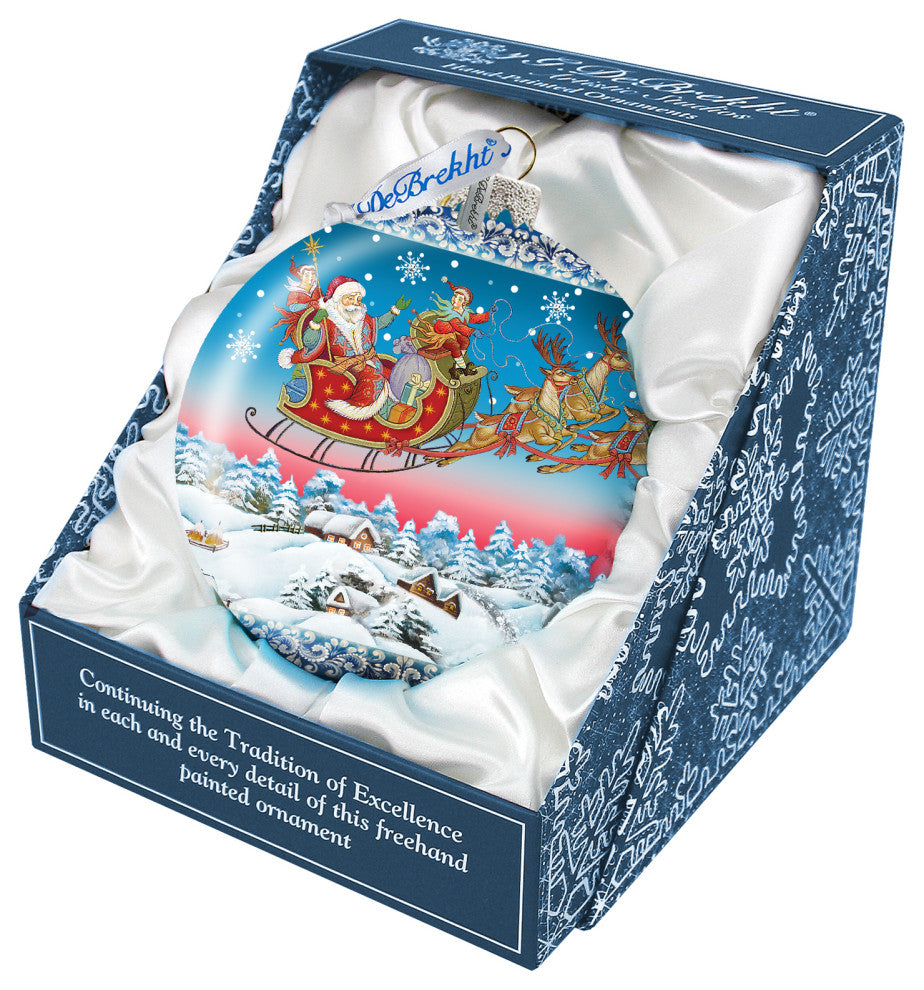 Hand Painted Scenic Glass Ornament Up Away Ball, Limited Edition