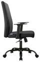 LeisureMod Evander Leather Office Chair With Adjustable Height, Black