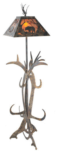 61 High Bear at Dawn Antlers Floor Lamp