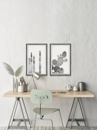 Textured Cactus Diptych, 2-Piece Set, 8x12 Panels