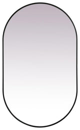 Metal Frame Oval Mirror 36X60 Inch In Black