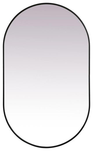 Metal Frame Oval Mirror 36X60 Inch In Black