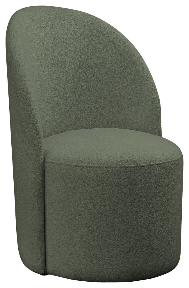 Hautely Boucle Fabric Upholstered Accent Chair, Green