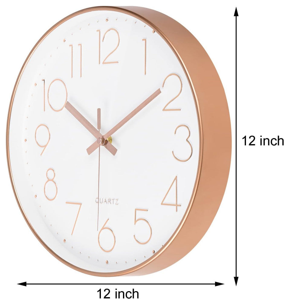 Wall Clock Battery Operated Non-Ticking Modern Analog Wall Clocks