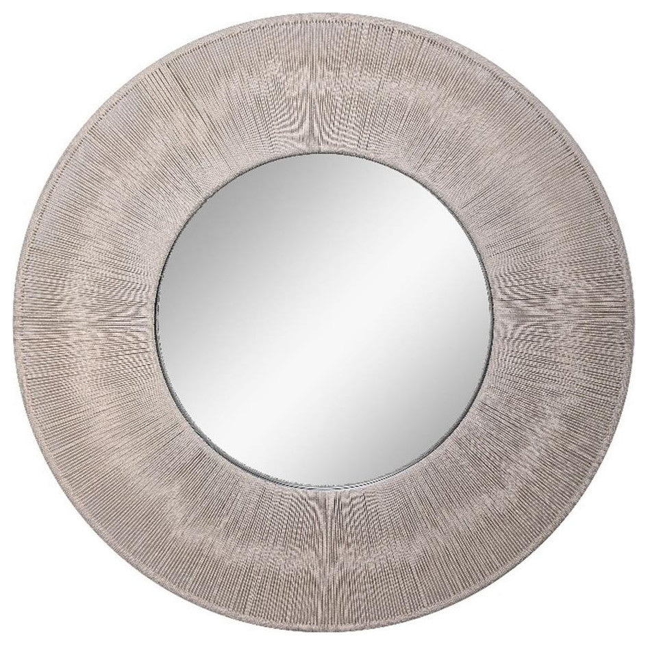 Uttermost Sailors Knot Round Coastal Iron MDF and Rope Mirror in White