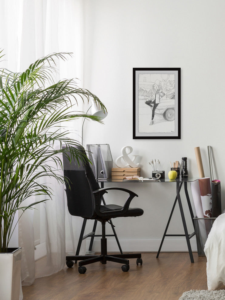 "Sleek and Long" Framed Painting Print, 8"x12"