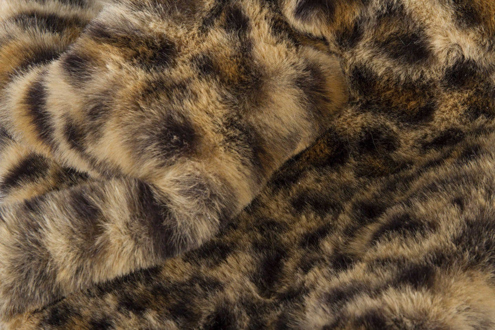 HomeRoots 50" x 60" Burke Leopard Fur Throw