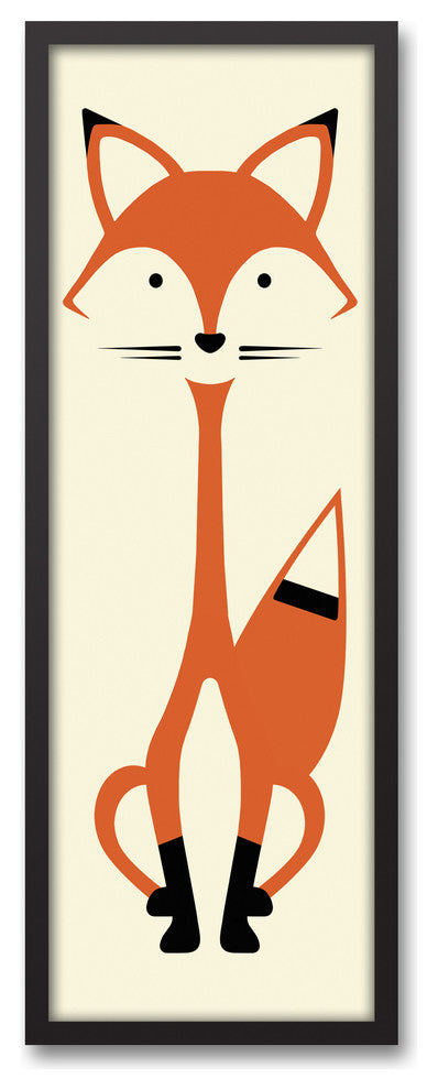 Mod Fox 12x36 Black Framed Canvas