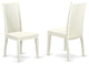 Ipswich Dining Chair With Slatted Back In Linen White Finish - Set Of 2