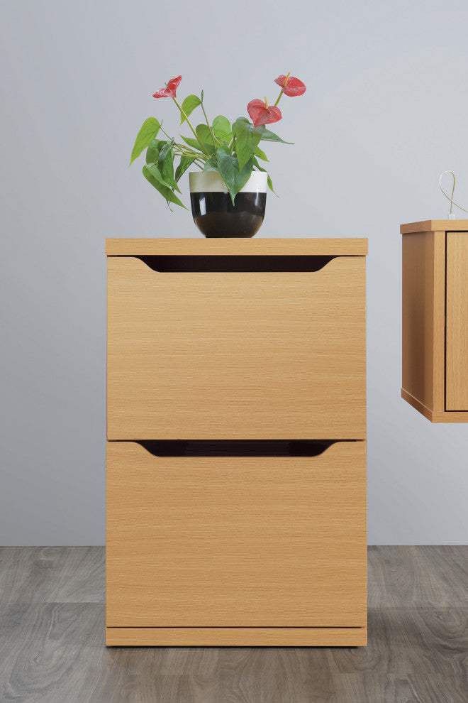 Denmark 2-Drawer Vertical File, Natural Finish