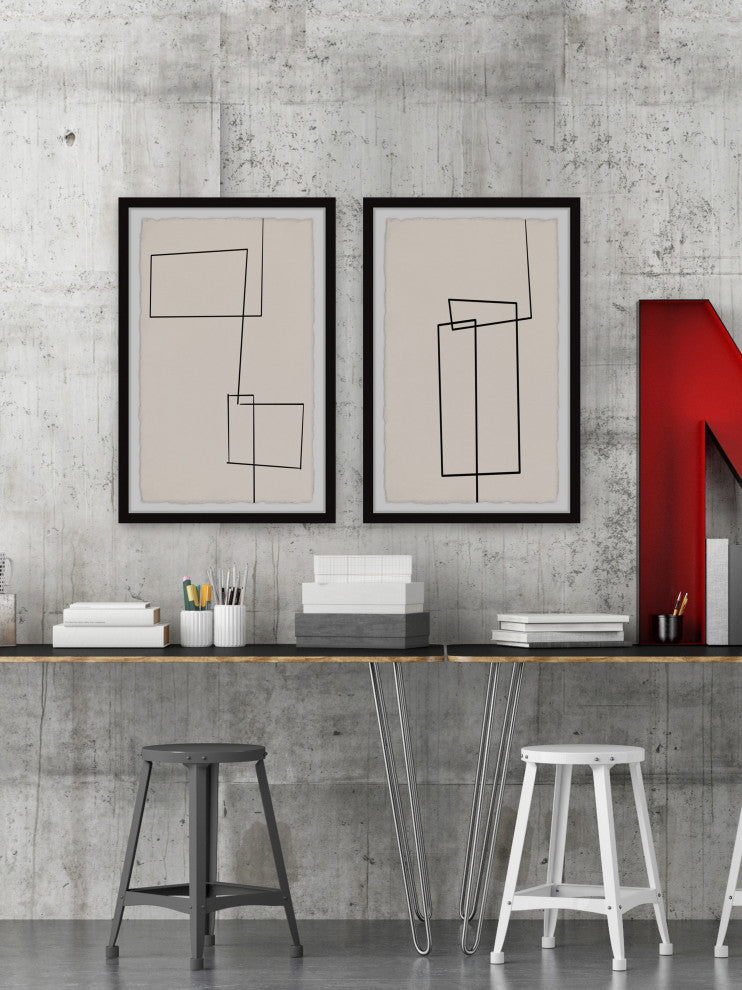 Unbroken Lines Diptych, 2-Piece Set, 8x12 Panels