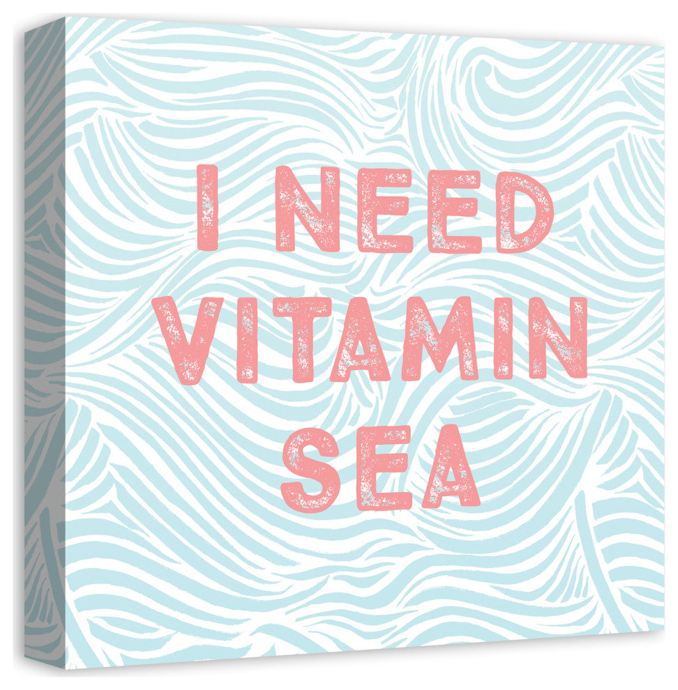 I Need Vitamin Sea 16x16 Canvas Wall Art