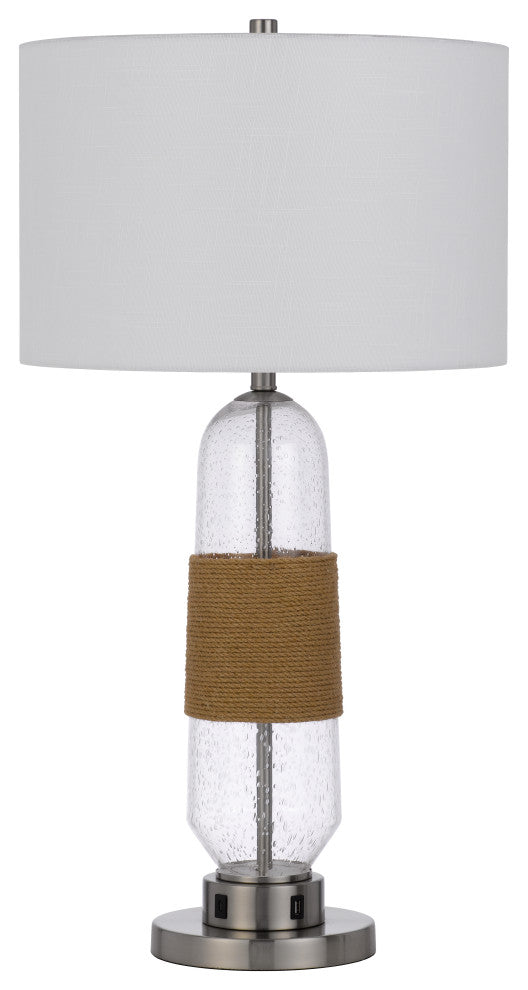 150W 3 Way Everett Bubble Glass Table Lamp