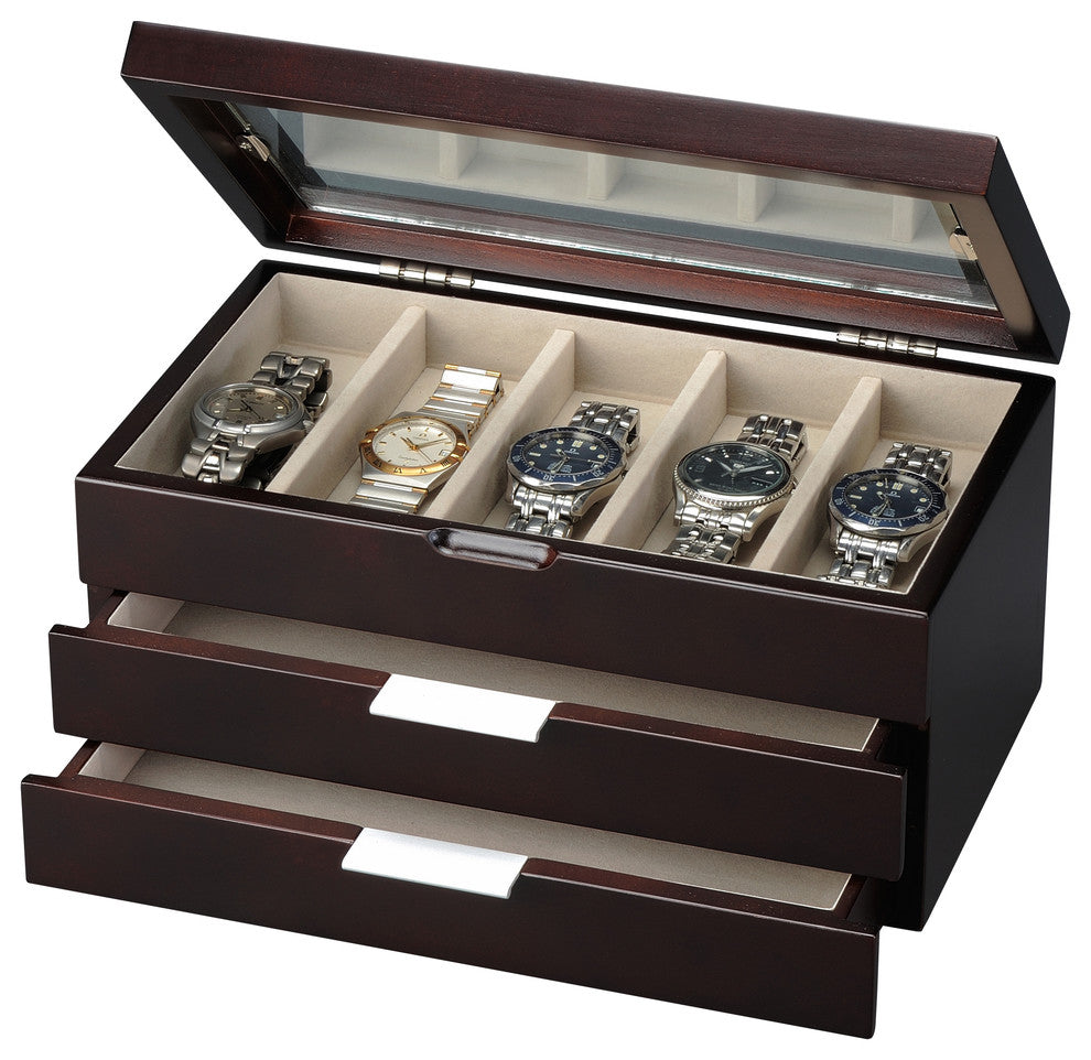 Wooden 2 Drawer Watch Box