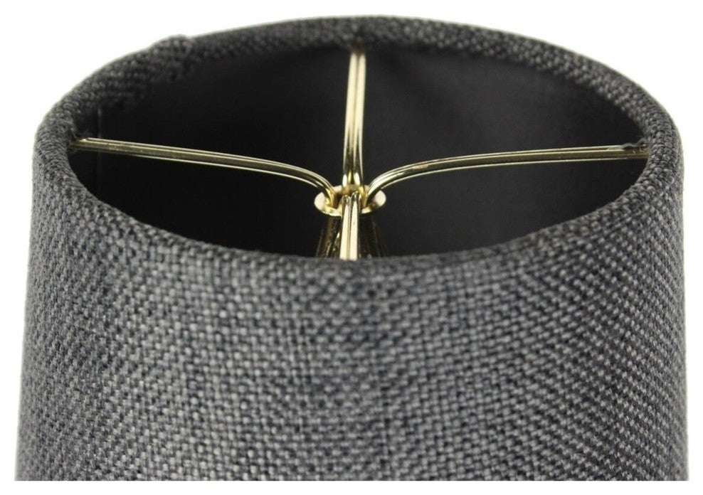 5"x6"x5" Parchment GoldLined Drum Lampshade, Granite Gray