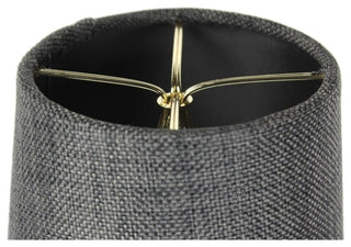 5"x6"x5" Parchment GoldLined Drum Lampshade, Granite Gray