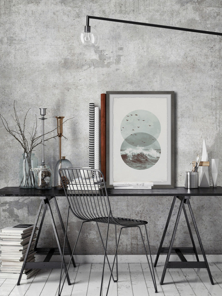 "Shaded Waves" Framed Painting Print, 16"x24"